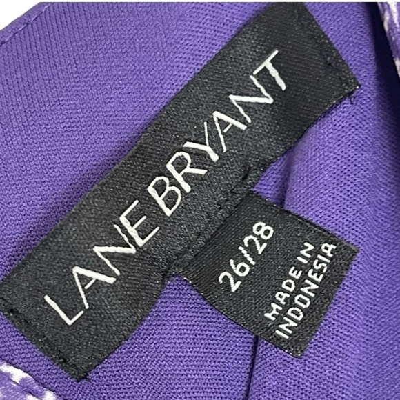 Lane Bryant Boho Semi Sheer V-Neck Purple Print Slit Maxi Dress Tie Back 26/28 - Picture 11 of 14